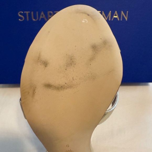 Stuart Weitzman Nudistsong Cross Gold NIB 9 Stiletto Sandal - Picture 9 of 11